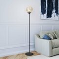 Henn & Hart Oula Blackened Bronze Floor Lamp with Mercury Glass Shade FL0146
